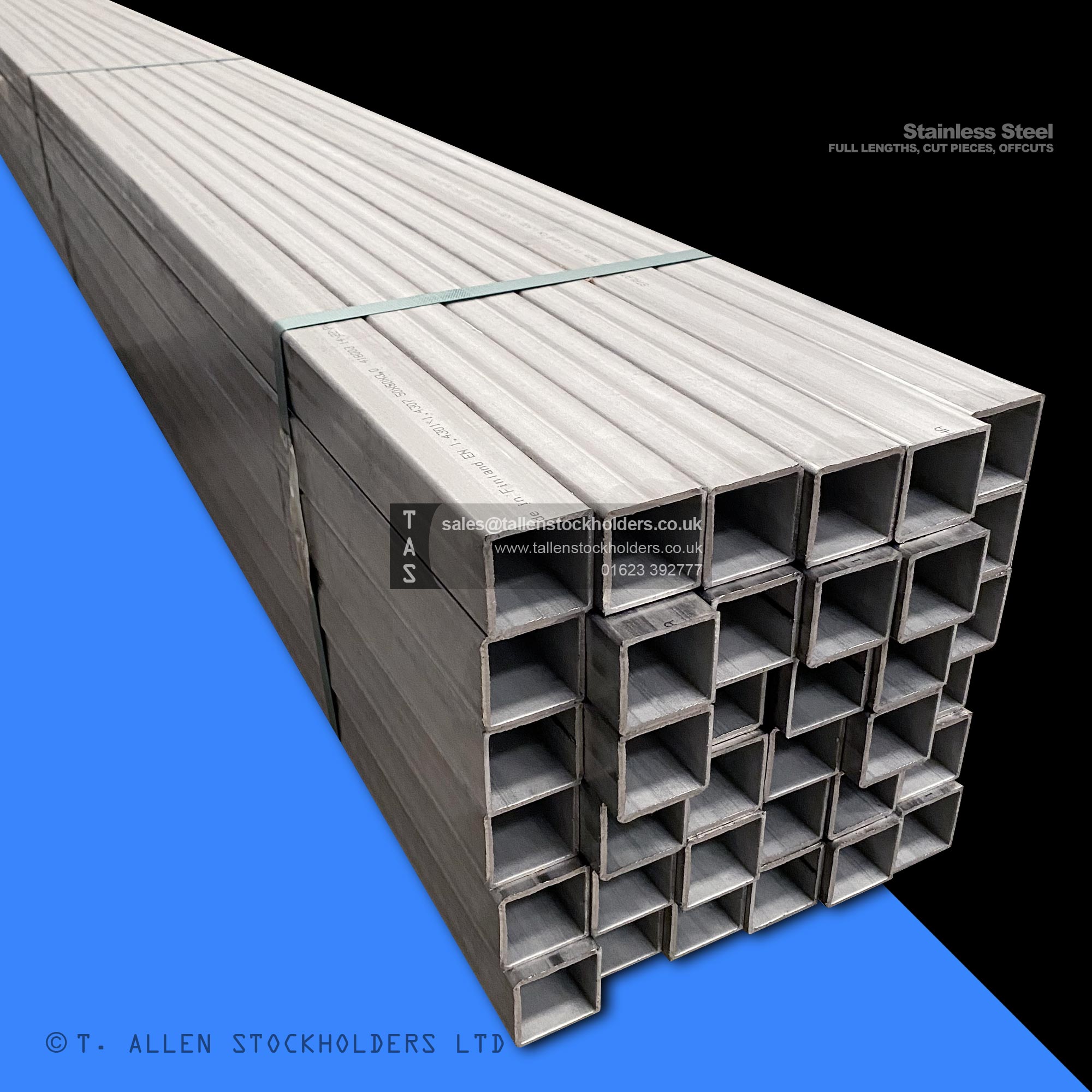 304 & 316 Stainless Steel Square Box Section (SHS) – Structural Hollow Tube